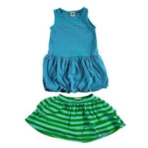Tucker & Tate | Blue & Green Bubble Dress & Strip Skirt Toddler Girl Size 3T